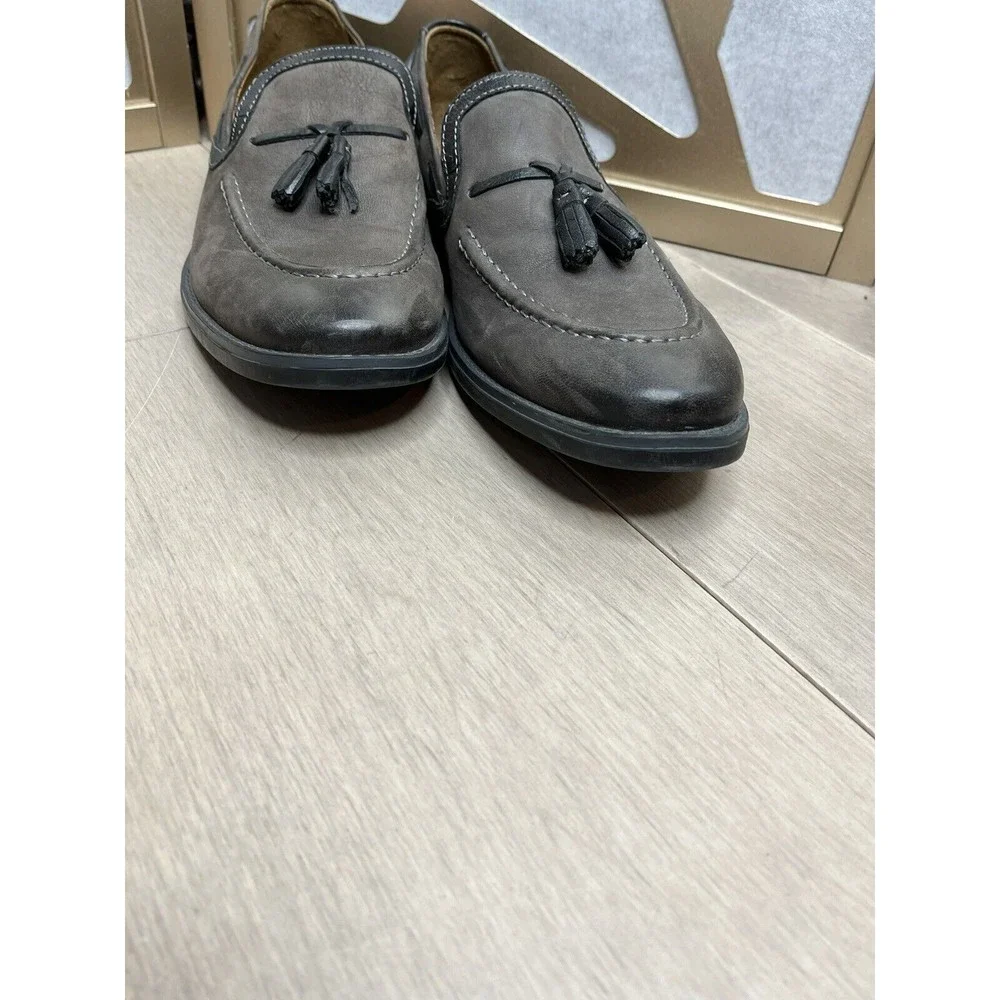 Clarks Garren Style Tassel Loafer Grey Slip On Shoe Leather 26114003 Sz 10 M Men